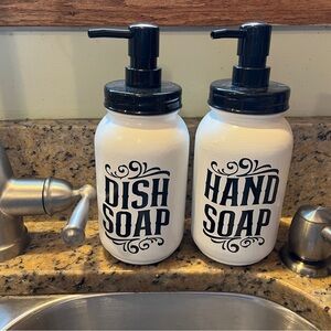 Farmhouse chalk painted vinyl lettered Soap Dispenser Set in 6 colors handmade